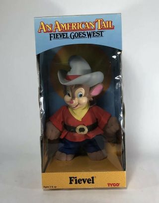 American Tail Fievel Goes West Vintage 1991 8 " Plush Plastic Fievel Toy