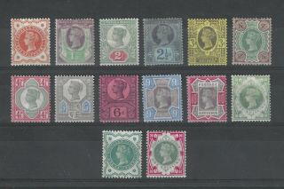 1887 Gb Qv Queen Victoria Jubilee Set Of 14 Stamps,  Mlh & Mnh
