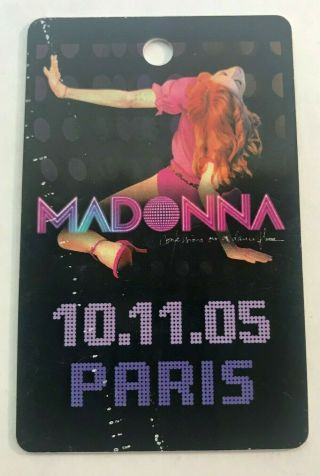 Rare Vip Pass For The French Concert Madonna In Paris 10/11/2005