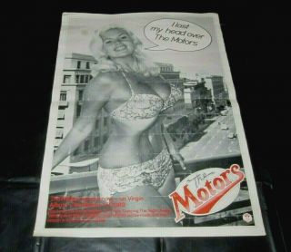 The Motors I Lost My Head Over The Motors 1977 Jayne Mansfield Vintage Poster