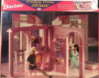 Vintage 1996 Mattel Barbie Folding Pretty House Dollhouse Home 16961