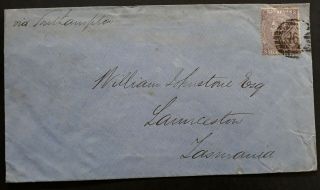 Very Rare 1866 Great Britain Cover Ties 6d Qv Stamp Ship Letter Cd To Australia