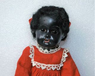 Antique German Bisque African American Black Americana Vtg Socket Head 9 " Doll