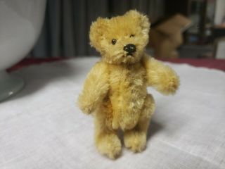 Antique Miniature Steiff Mohair Teddy Bear 3”movable Jointed All Cond.