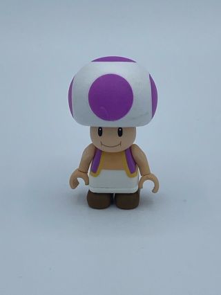 World Of Nintendo Mario Bros Purple Toad Action Figure Series 10 K’nex
