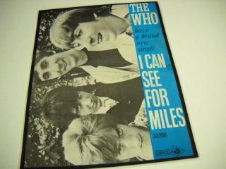 The Who Rare Preserved 1967 Promo Poster Ad For I Can See For Miles