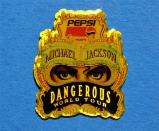 Michael Jackson - Pepsi Cola - Dangerous World Tour - Vintage Lapel Pin