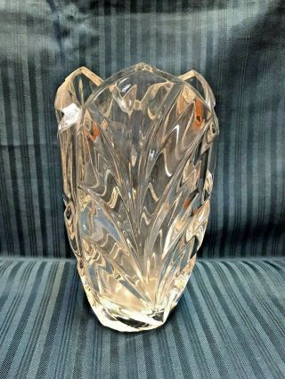 Vintage Marquis Waterford Crystal Glass Vase Palma Etched Signed 9”