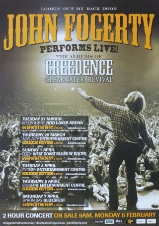 John Fogerty 2012 Australian Concert Tour Poster - Creedence Clearwater Revival