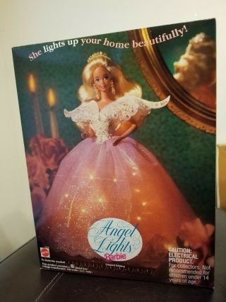 1993 Angel Lights Barbie Doll Tree Topper Limited Edition Blonde Hair Mattel