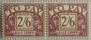 Gb Gv 1924 2s6d Purple/yellow Postage Due Pair Sgd18 Vf Nhm High Cv From My Coln