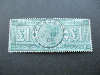 Uk Stamps: £1 Queen Victoria Fine - Rare (h388)