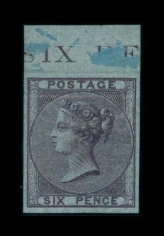 Gb Qv Sg69var 1856 6d Deep Lilac On Blue Paper Plate 1 Imperf Imprimatur