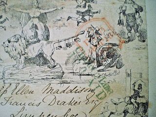 Mulready and Fores ' s Comic Envelopes 1840 - 41 stuck down on single sheet. 3