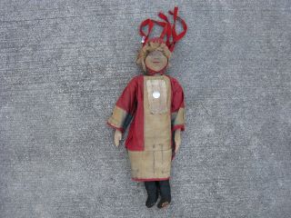 Antique Russian Stockinette Cloth Doll Hand Made Soviet Union Siberia Yakut 14in