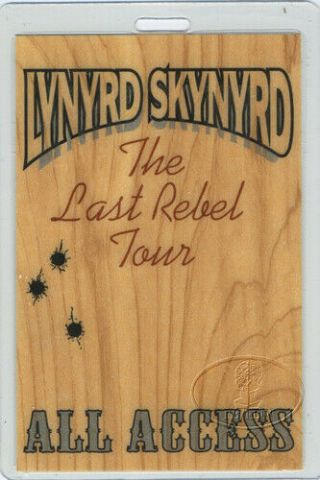 Lynyrd Skynyrd 1993 Last Rebel Tour Laminated Backstage Pass