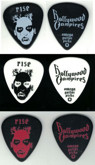 Hollywood Vampires - 2019 Rise Tour Guitar Pick Set - Joe Perry - Alice Cooper - Tommy - 3