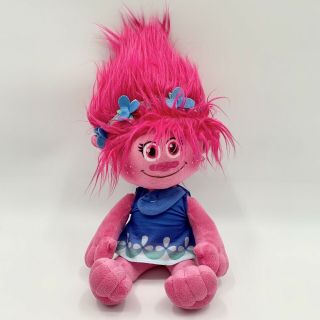 Dreamworks Trolls Princess Poppy Plush Hot Pink Troll Doll 16” Stuffed Animal