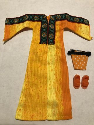 Vintage Kenner 1972 Blythe Doll Outfit Golden Goddess Kaftan Dress