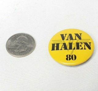 Vtg 1980 Van Halen Pinback Button 2 " Promo Tour Concert