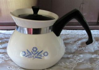 Vintage Corning Ware Cornflower 3 Cup Coffee / Tea Pot