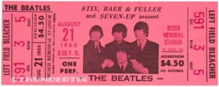 11 1966 The Beatles Full Concert Tickets Scrapbooking Frame Reprint Set 1