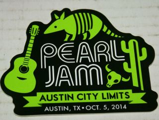 Pearl Jam Vedder Sticker Rare Austin City Limits October 5 2014