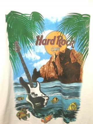 Vtg Hard Rock Cafe Hrc Cabo San Lucas Graphic White T - Shirt Tee Adult Men 