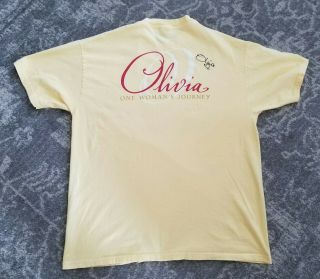 Signed Olivia Newton John One Womans Journey Tour Yellow T - Shirt Xl 1999