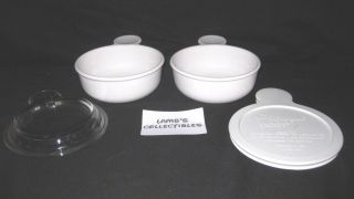 Corning Ware Grab It Set Of Two 5 1/2 " Diameter Includes Glass Lid Plastic Lid