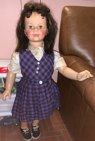 Vintage 1960s Life Size Doll Patti Playpal 36” Ideal Brunette Attic Special Tlc
