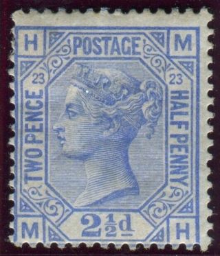 Sg 157 2½d Blue Plate 23.  A Fine Mounted Example