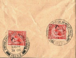 Gb 1925 Wembley Empire Exhibition Last Day 31st Oct Cds Wrapper/cover Gpo K205