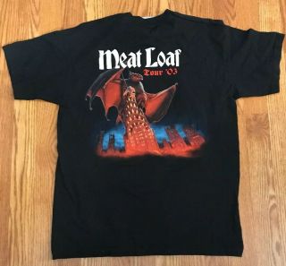 Meat Loaf T - Shirt M 2003 Us Tour Bat Out Of Hell Vintage Vtg Medium