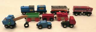Brio Wooden Crane And Train Cars Along With Other Thomas And Friends Compatibles