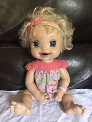 2007 Baby Alive Doll Learns To Potty Eyes Mouth Move Talks Soft Face - Euc