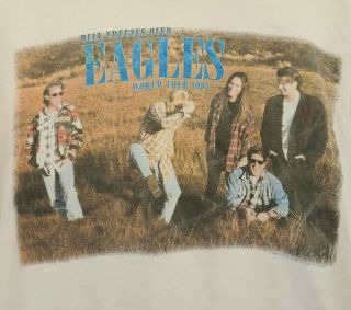 Vintage 1994 Eagles Hell Freezes Over T - Shirt White Rock Band Medium Mens