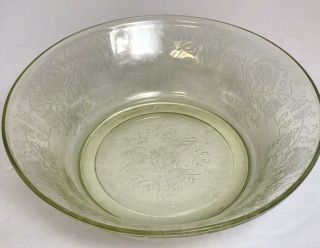Vtg Depression Glass Hazel Atlas Florentine Yellow Poppy 2 Large Serving Bowl
