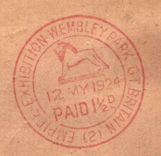 Gb Wembley South Africa Label Pavilion Official Cover 1924 Paid Lion Cds Ms4357