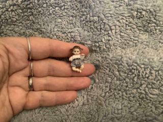 Miniature Handmade Mini 1/24th 1/2 Half Scale Baby Girl Toddler Ooak Dollhouse