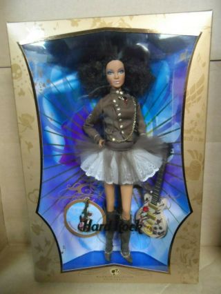 Hard Rock Cafe Black Barbie Doll Gold Label Nib Rare