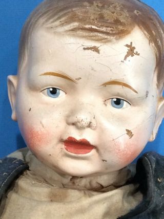 Haunted Zombie Creepy Spooky Antique Composition & Cloth Boy Doll Dismembered