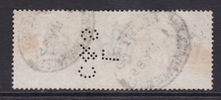 GB.  QV.  1884.  SG 185,  £1 brown lilac.  Perfin.  Wmk crowns. 2