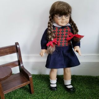 Molly Mcintire American Girl Doll Vintage Pleasant Company With Wood School Desk