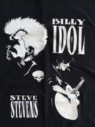 Billy Idol 2002 Concert Tour Adult Large Blk Shirt Kiss The Skull Steve Stevens