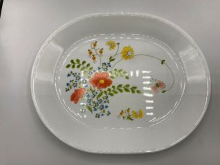 Vintage Corelle Wildflower 12 1/4 " Oval Serving Platter Plate Corning Floral