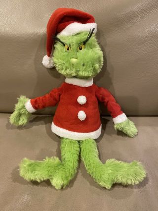 Grinch 12” Plush With Santa Hat Coat Manhattan Toy 2013 Dr Suess Christmas