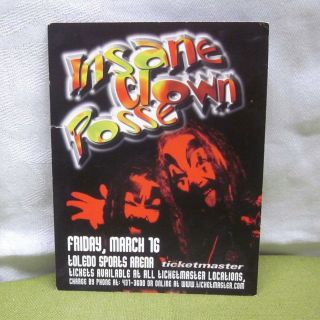Insane Clown Posse Postcard Detroit Rap Icp Handbill Toledo Sports Arena 2001