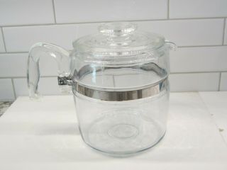 Vintage Pyrex Flameware (7756) Glass Percolator Coffee Pot 6c Without Insert