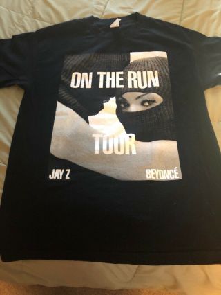 Beyonce & Jay Z Adult Large Concert Shirt Black On The Run Tour 2014 B & W